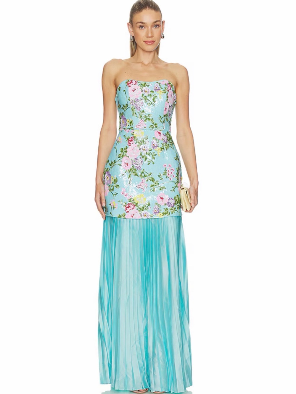 Elliatt Emmeline Strapless Gown in Mint Green